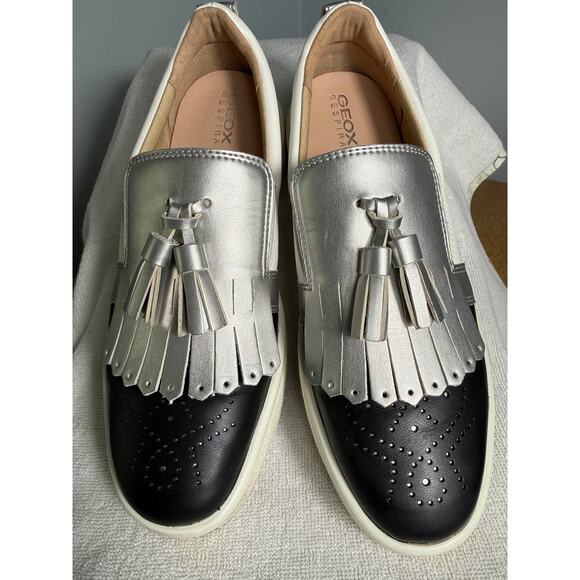 Geox Shoes - GEOX Italian Patent Women's D Leelu' C Slip-On Tasseled Loafer Sneakers US 7